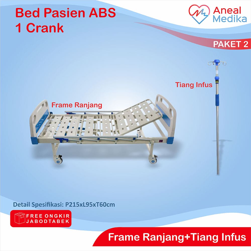 2 Bed 1 Crank b ranjang pasien abs 1 engkol