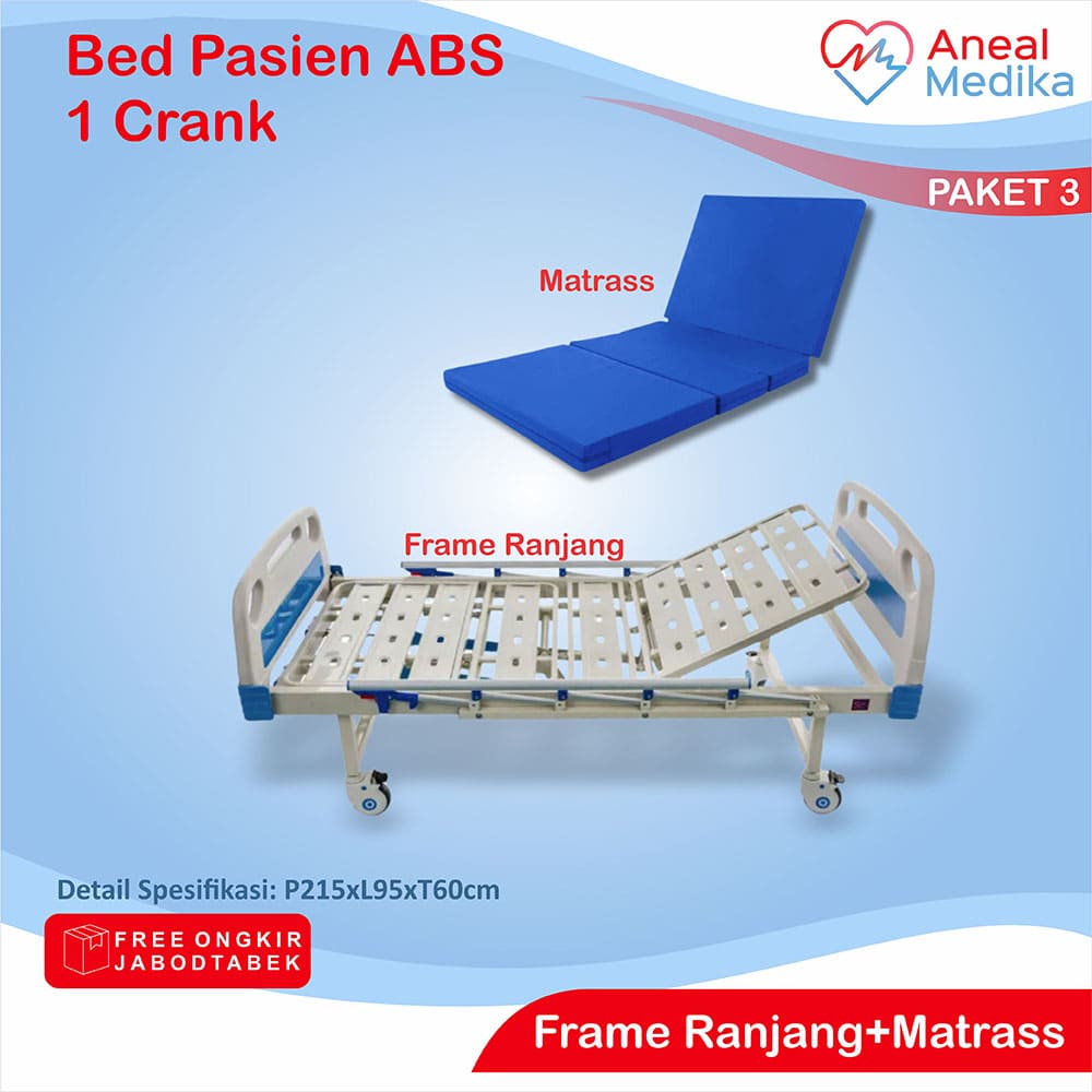 2 Bed 1 Crank c ranjang pasien abs 1 engkol