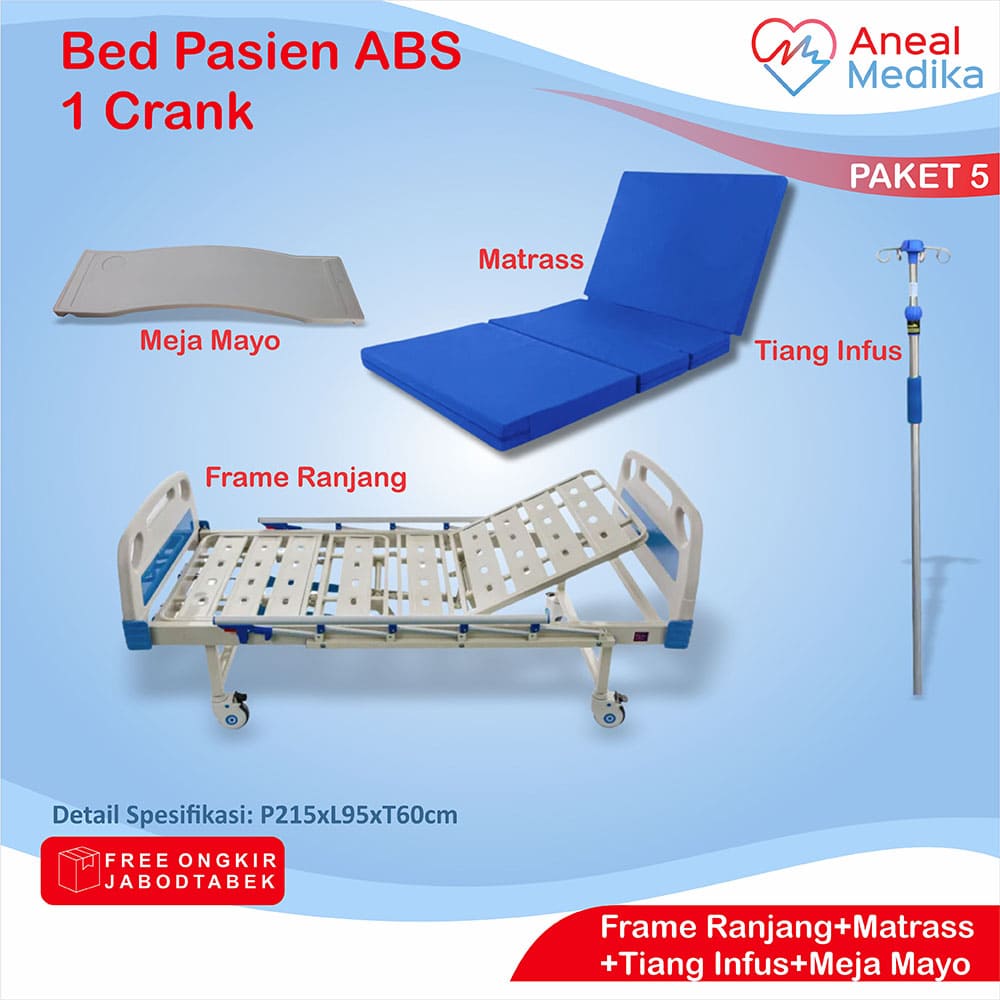2 Bed 1 Crank e ranjang pasien abs 1 engkol