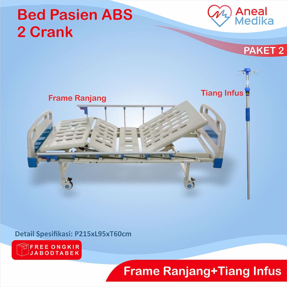 3 Bed 2 Crank b ranjang pasien abs 2 engkol