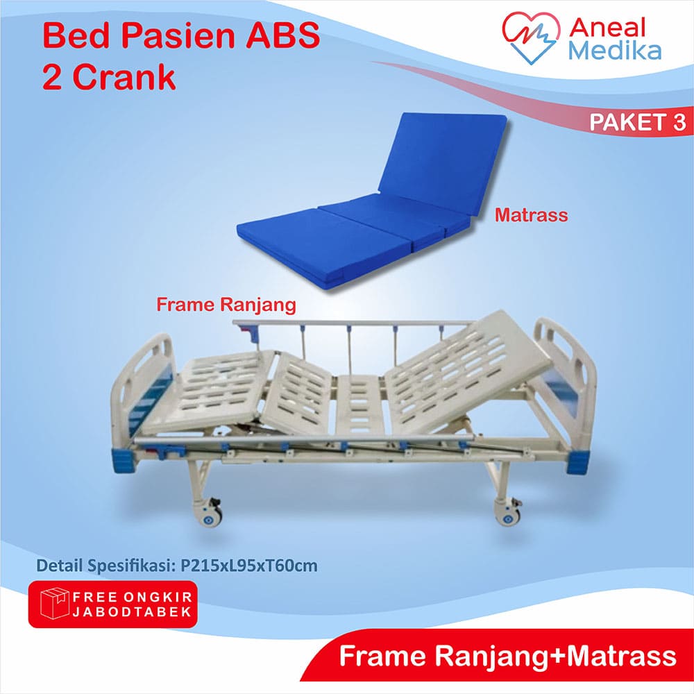 3 Bed 2 Crank c ranjang pasien abs 2 engkol