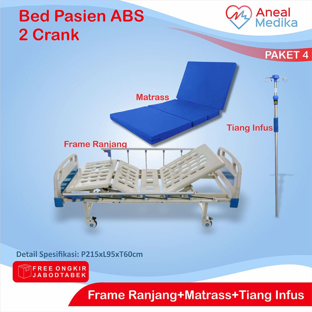 3 Bed 2 Crank d ranjang pasien abs 2 engkol