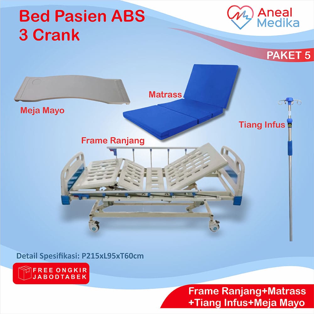 4 Bed 3 Crank e ranjang pasien abs 3 engkol