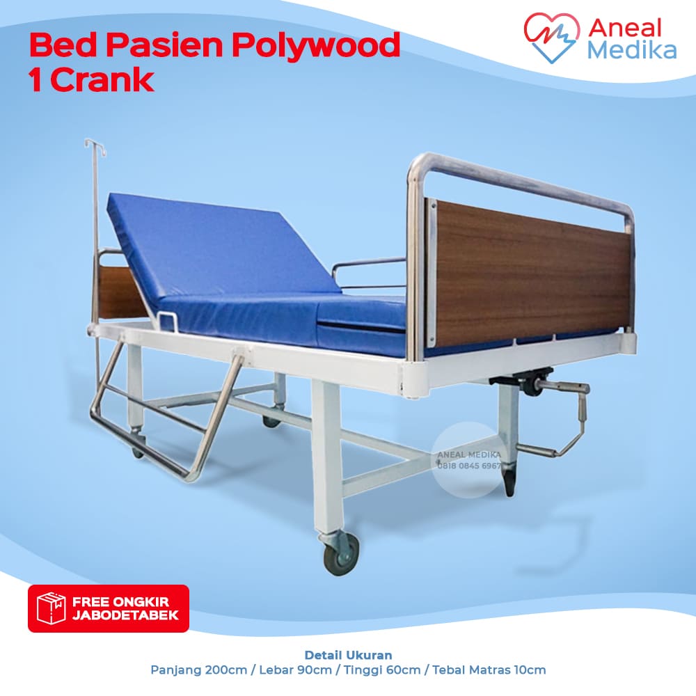 bed pasien polywood 1 crank
