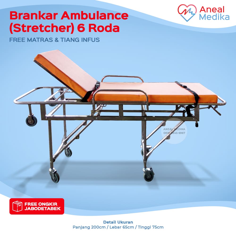 brankar ambulance 6 roda