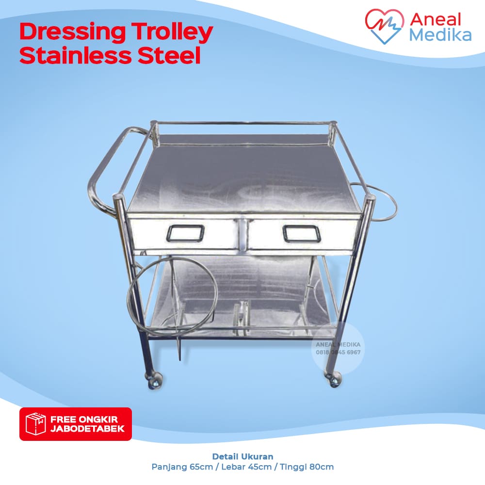 trolley rumah sakit stainless